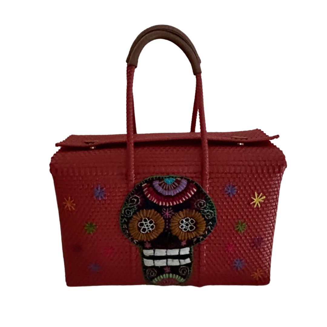 Bolsa Calavera Grande Roja