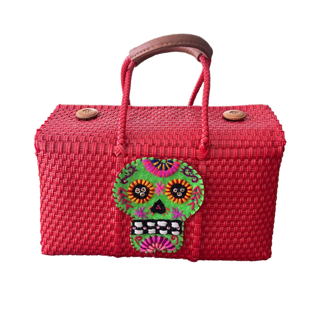 Bolsa Calavera Mediana Roja