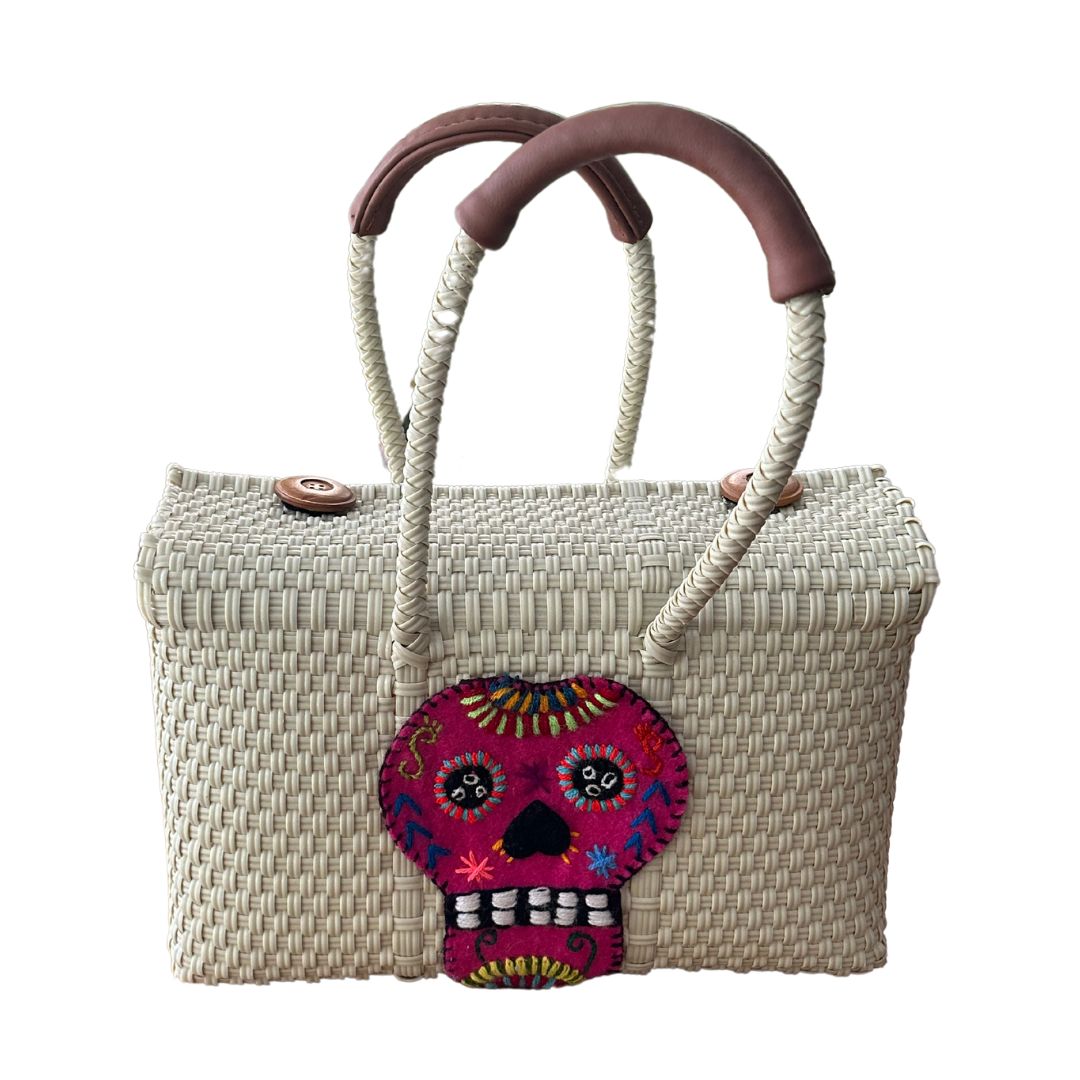 Bolsa Calavera Chica Color Crema