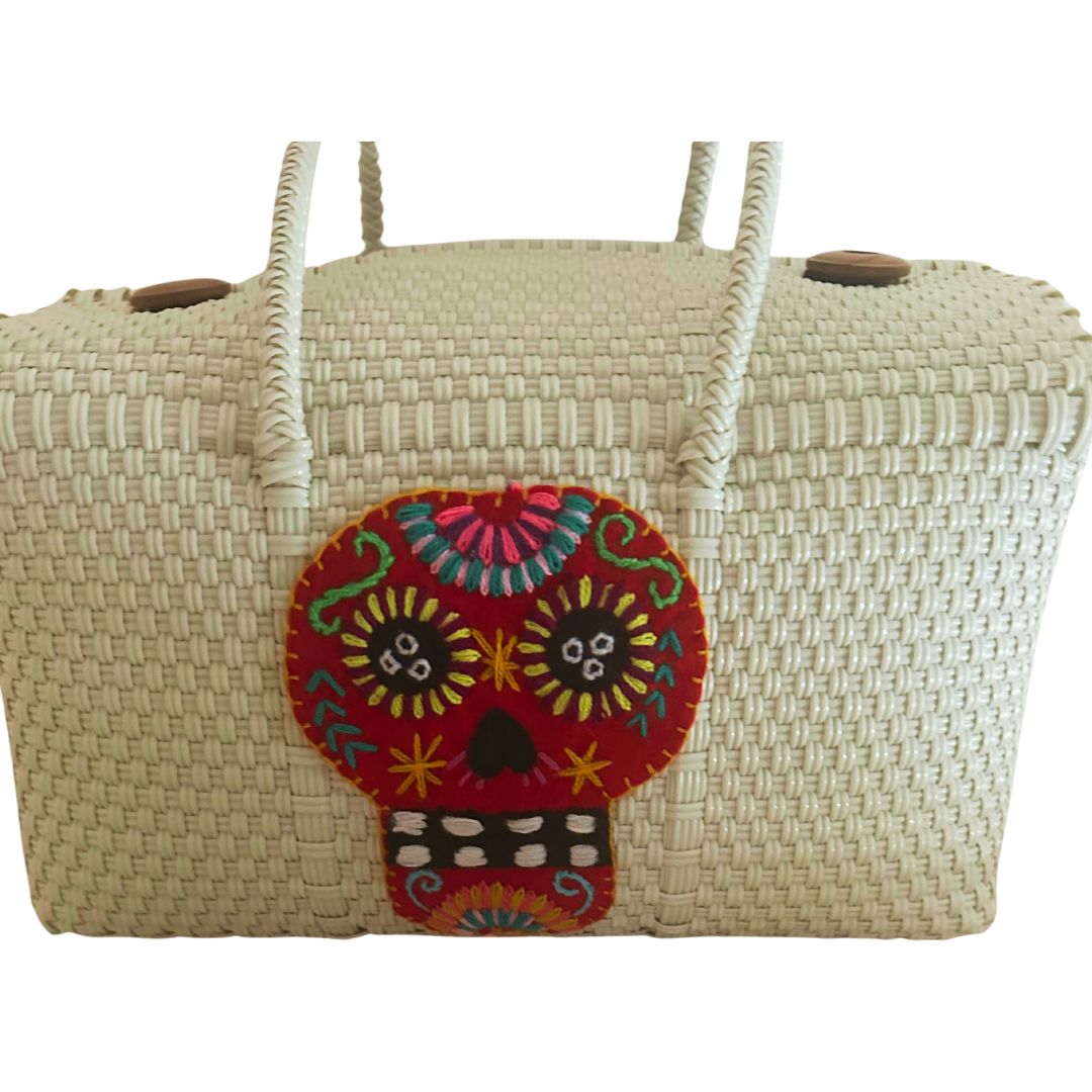 Bolsa Calavera mediana Color Crema