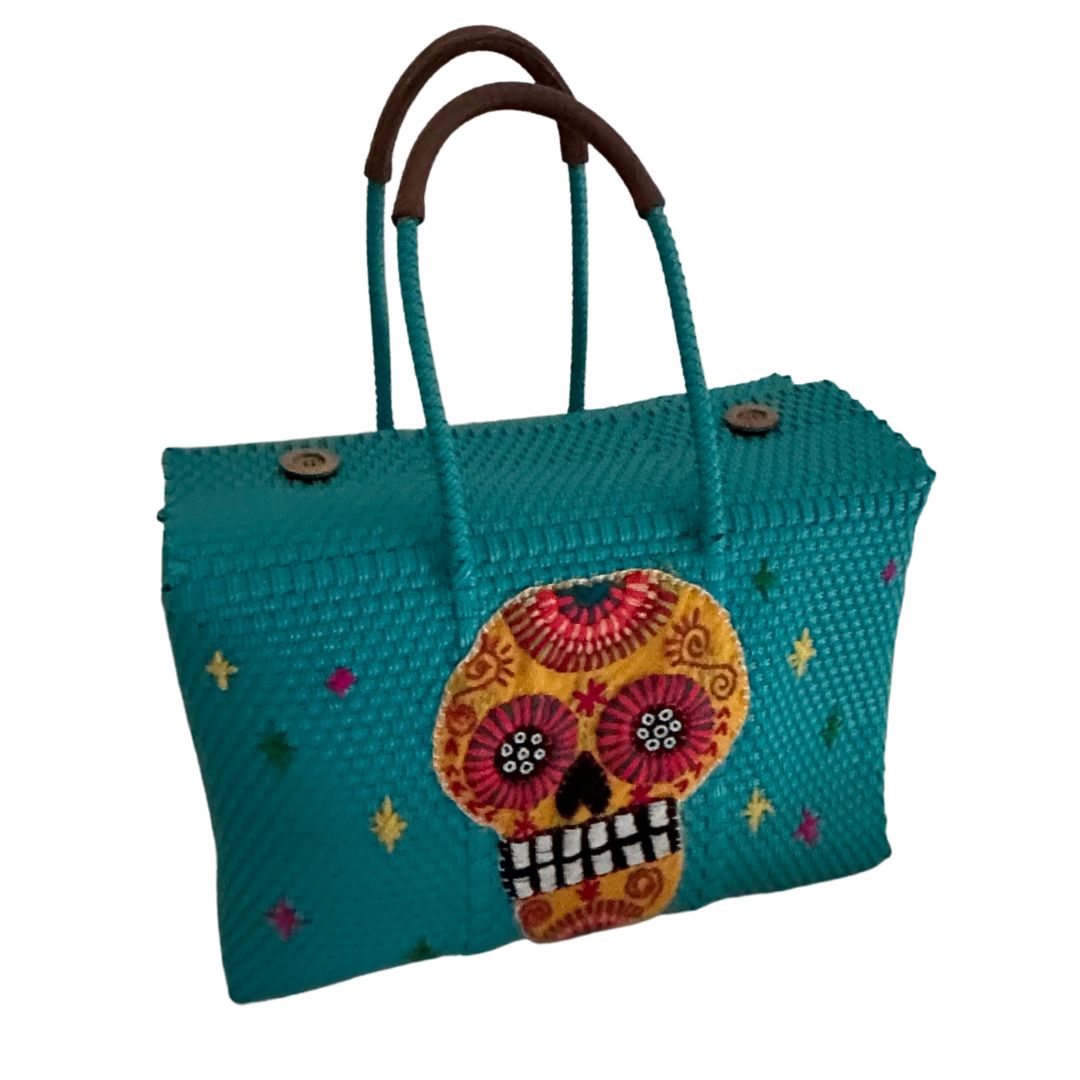 Bolsa Calavera Grande Color Turquesa