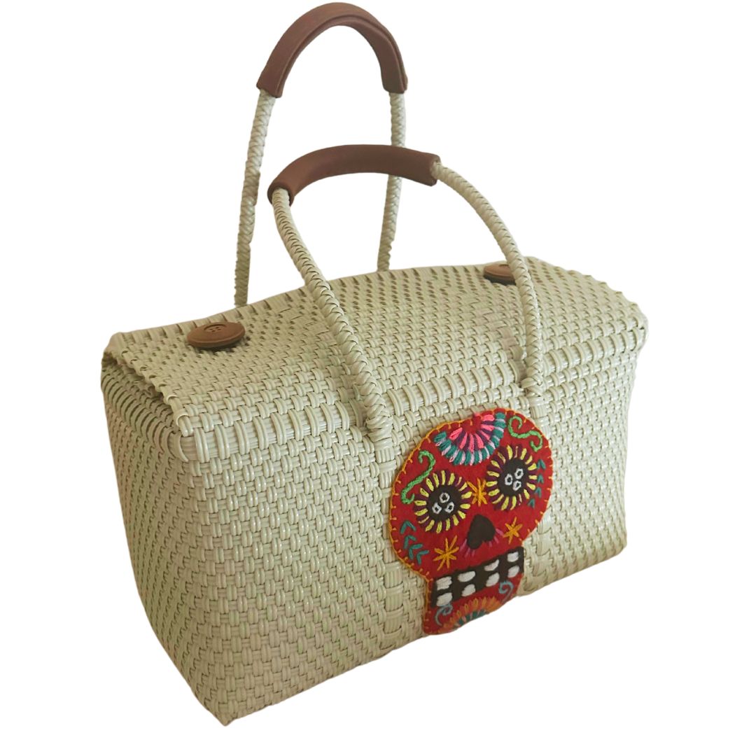 Bolsa Calavera mediana Color Crema