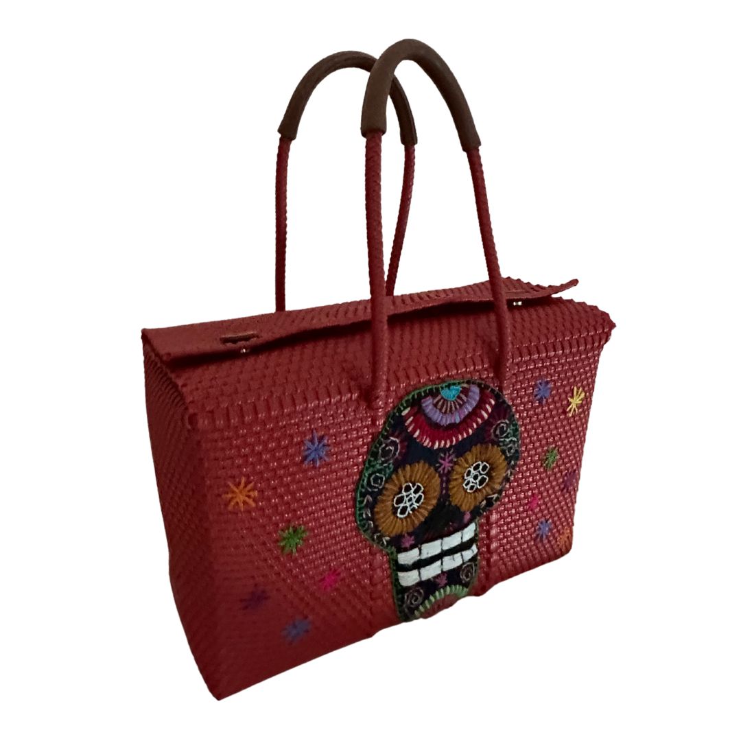 Bolsa Calavera Grande Roja