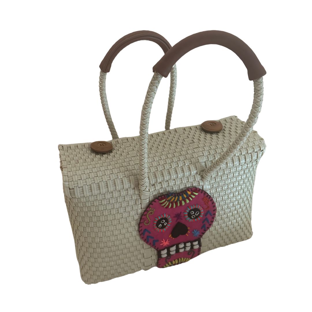 Bolsa Calavera Chica Color Crema