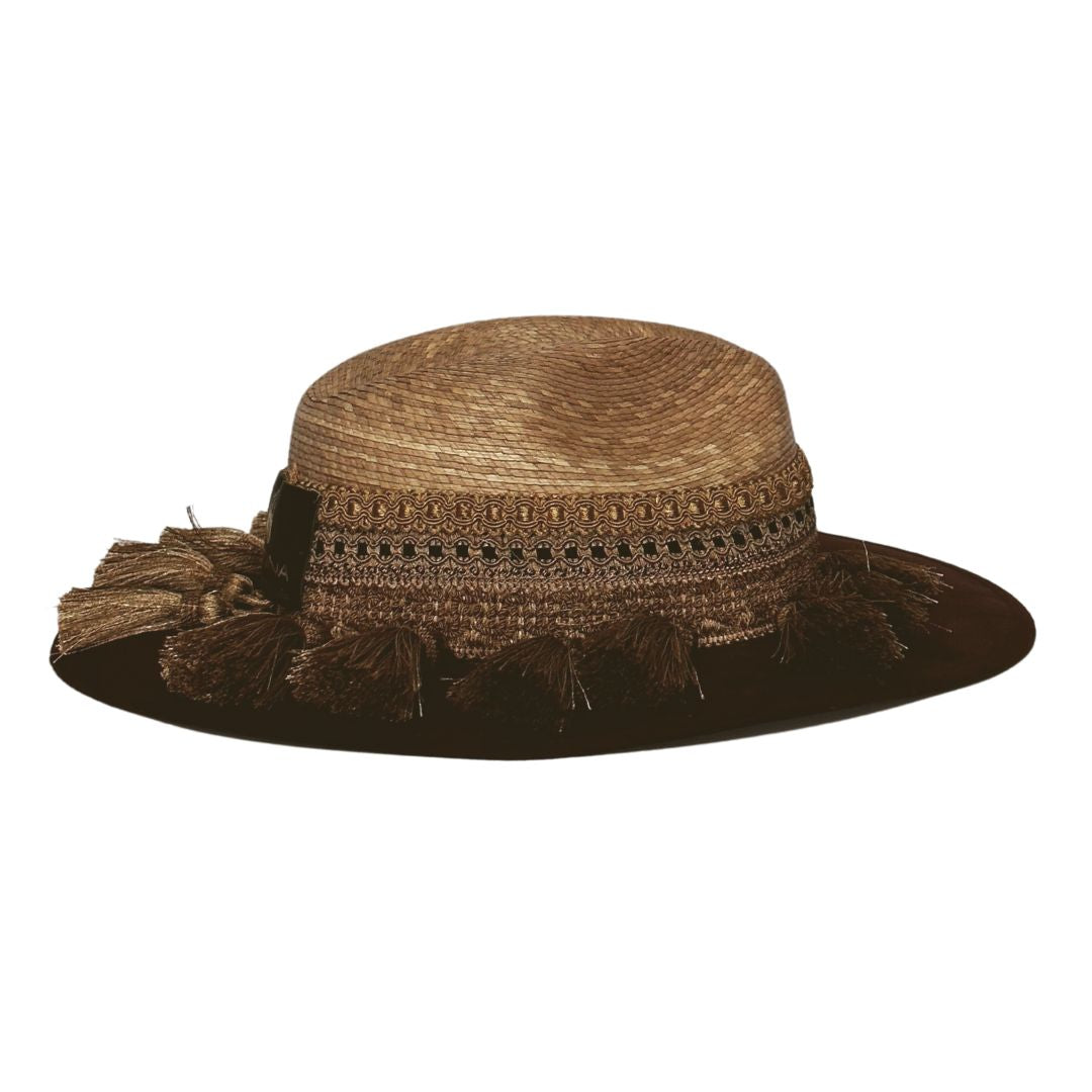 Sombrero tipo coutry plama-ante color vino
