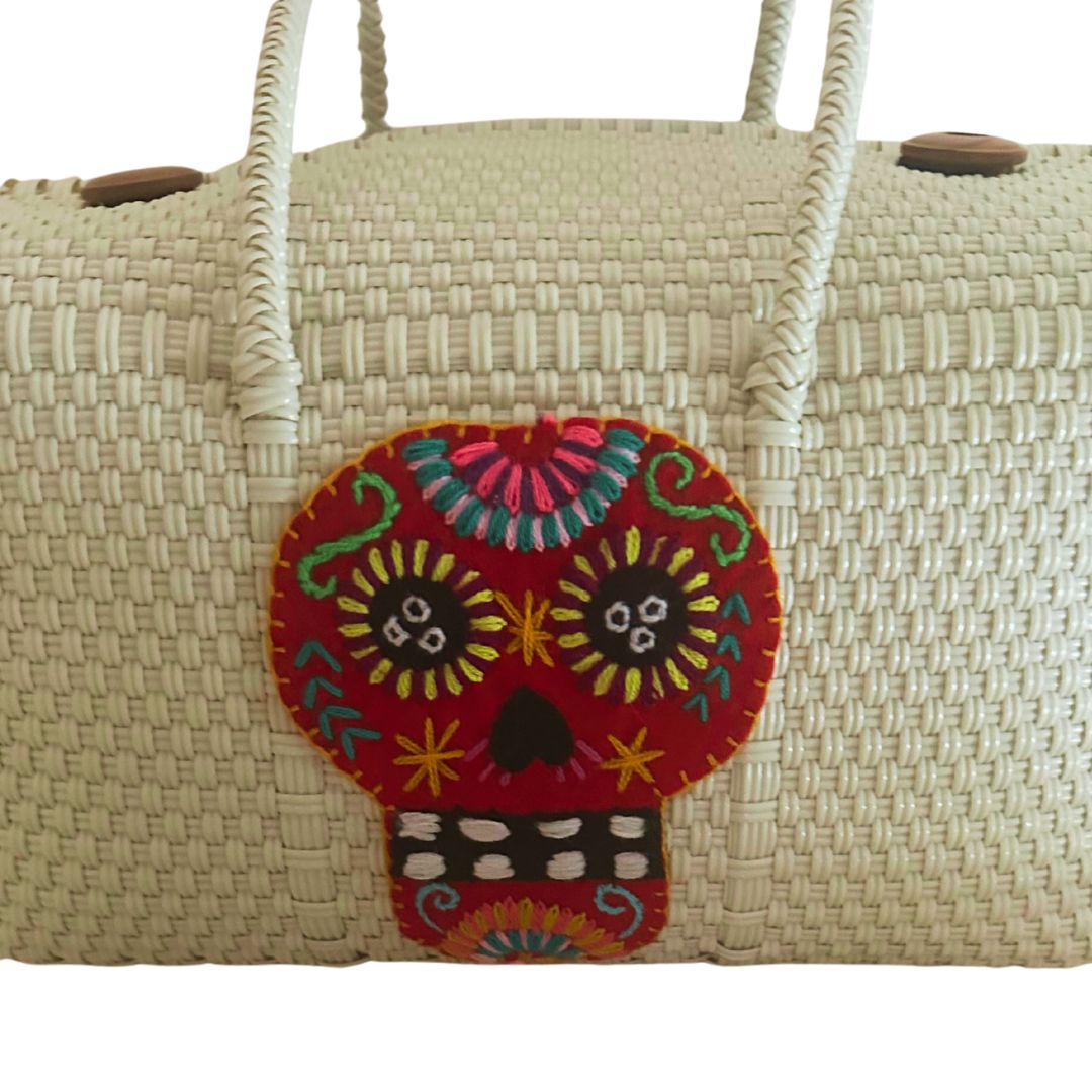 Bolsa Calavera mediana Color Crema