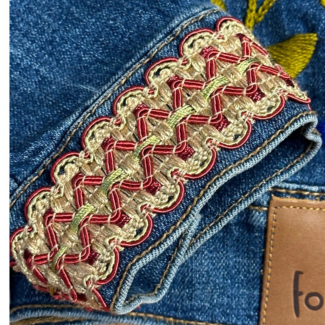 Chamarra flores artesanal Bordada con Pasamanería - EXTRA CHICA