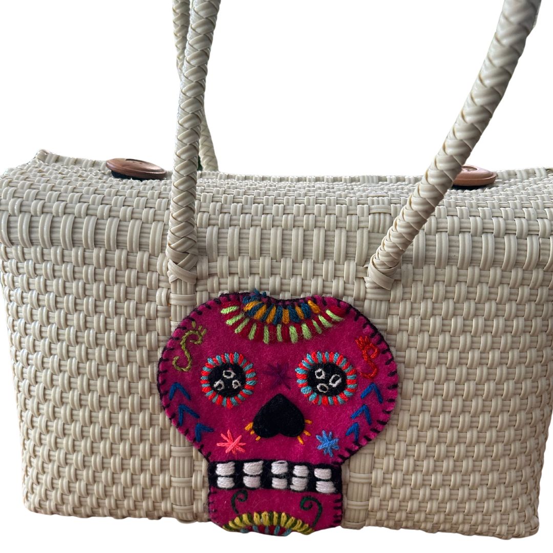 Bolsa Calavera Chica Color Crema