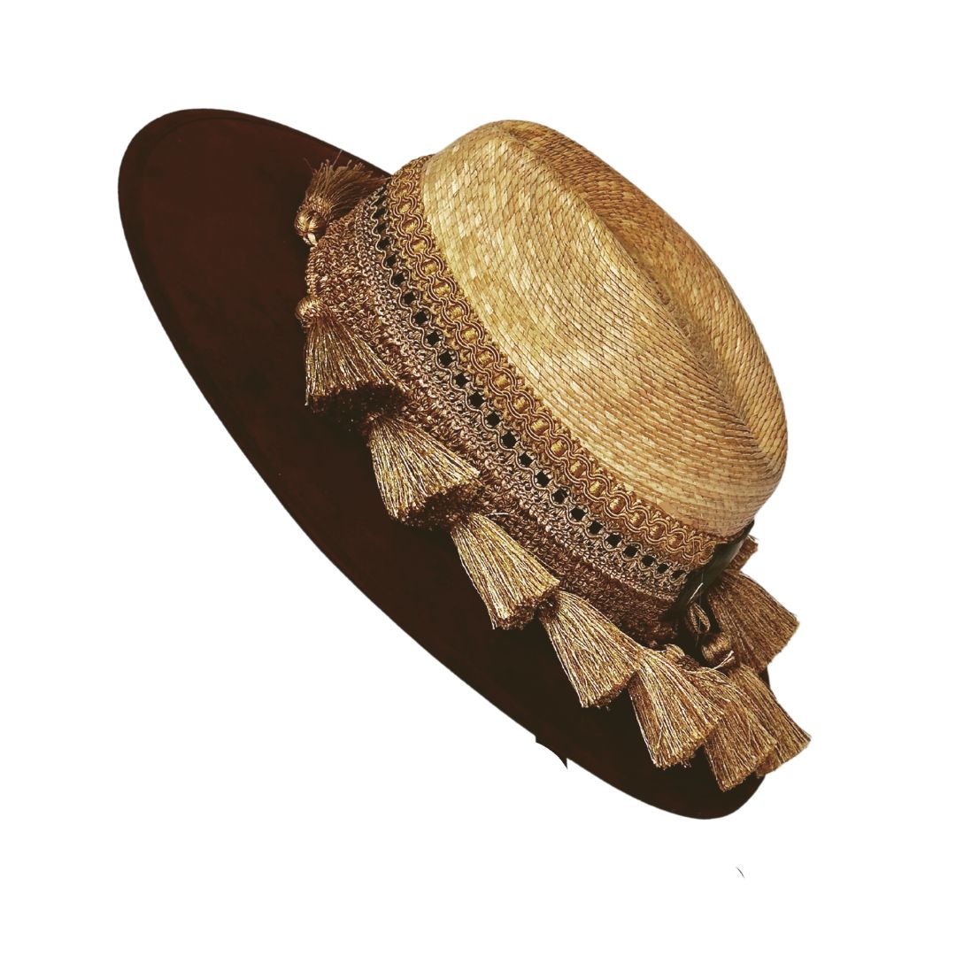 Sombrero tipo coutry plama-ante color vino