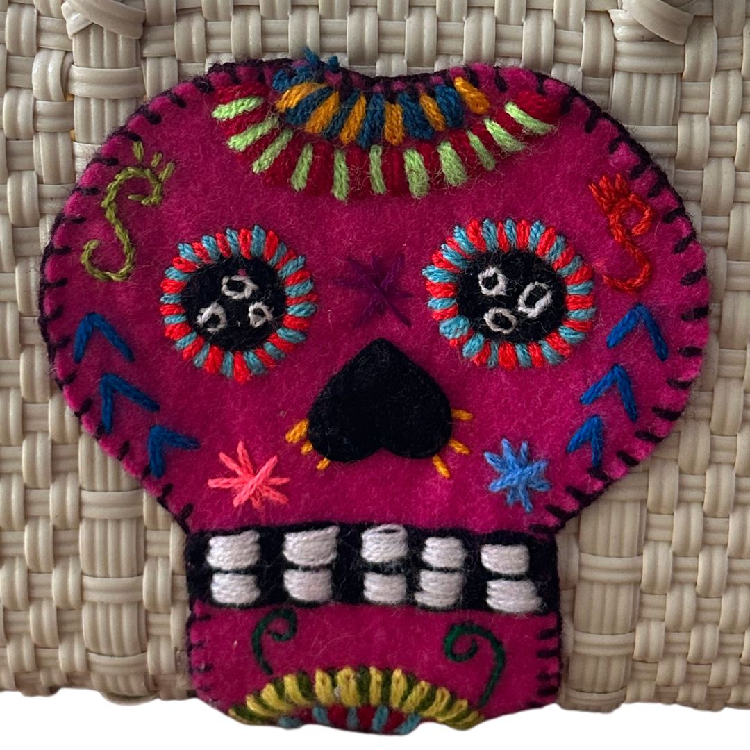 Bolsa Calavera Chica Color Crema