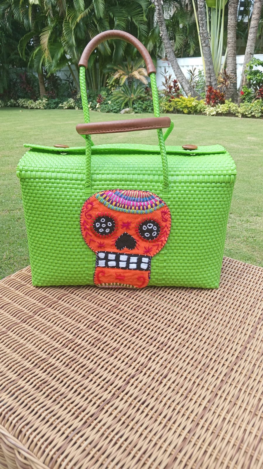 Bolsa Calavera Grande Color Verde