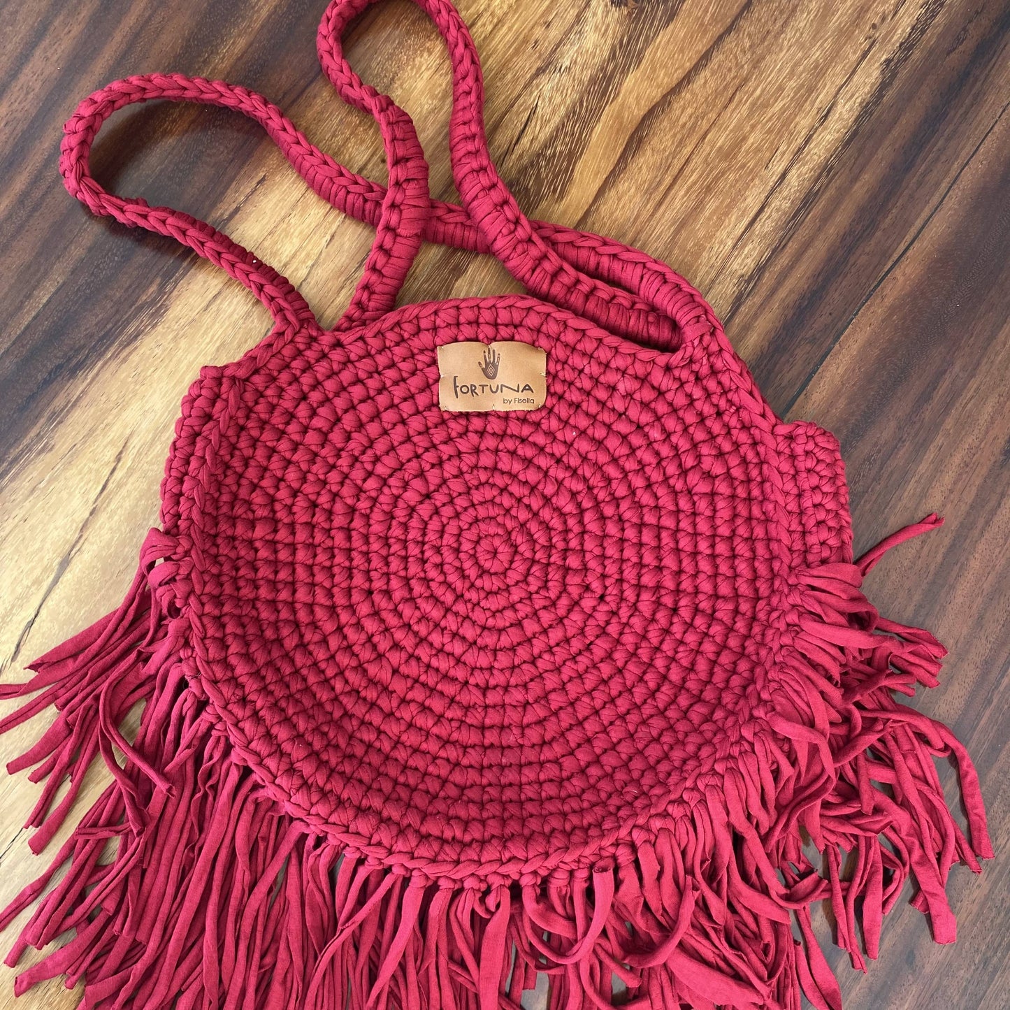 Bolsa trapillo roja redonda