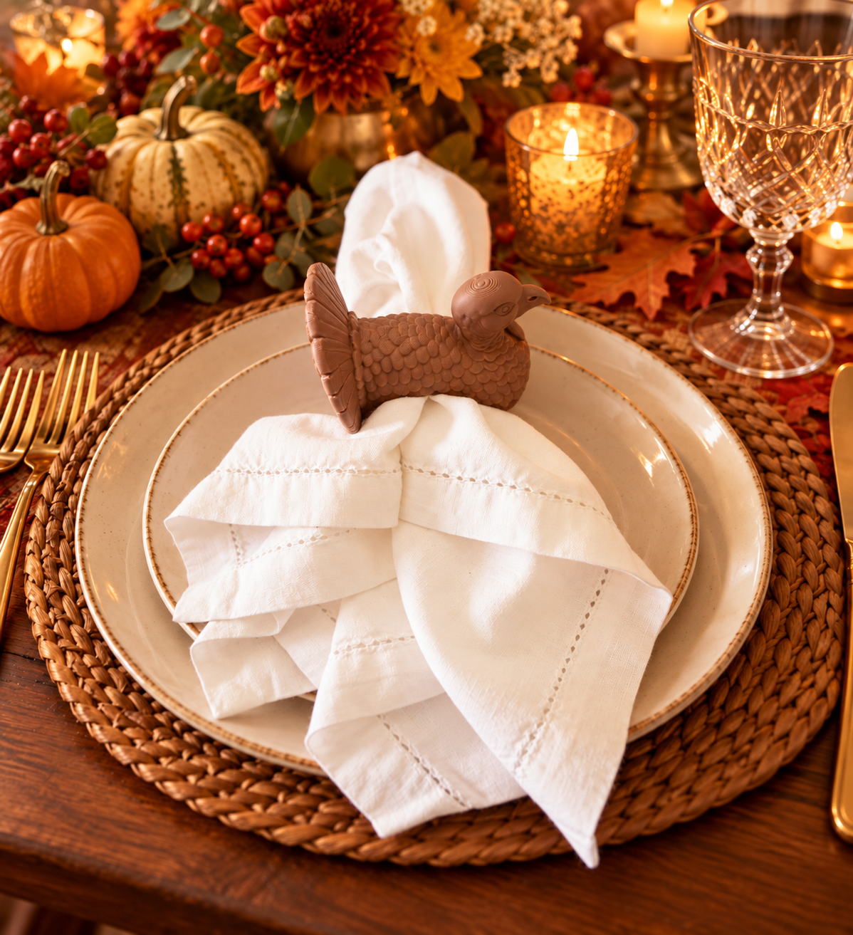 Set de 4 Servilleteros Pavo | Fortuna by Fisella Home