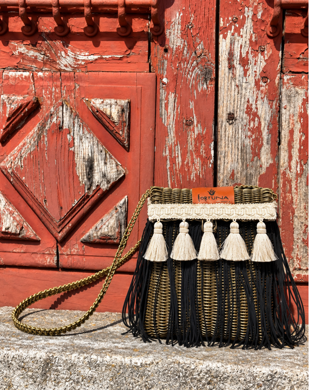 Bolsa Fringe Crossbody Artesanal con flecos y Borlas