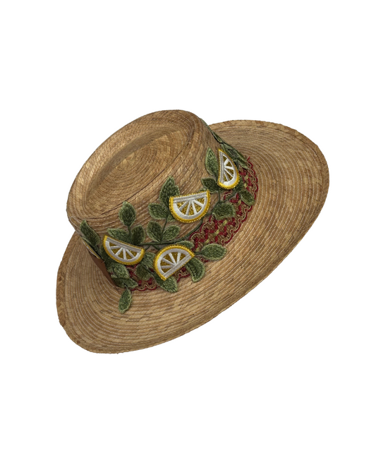 Sombrero de Palma Limones y hojas
