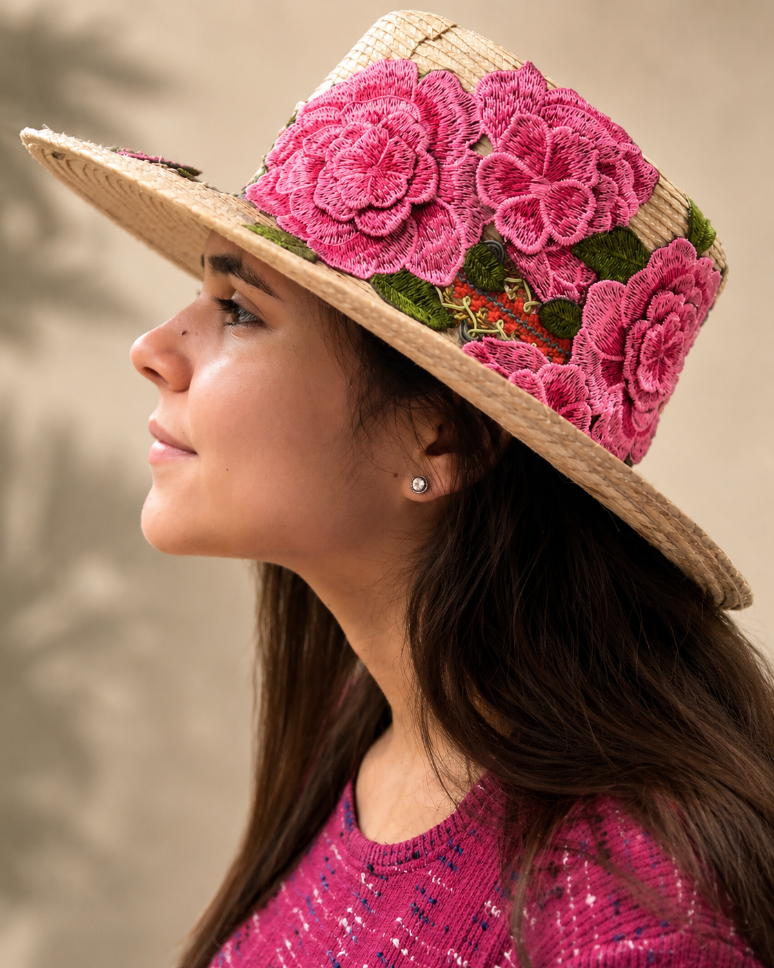 Sombrero de Palma con Rosas/Fortuna by Fisella