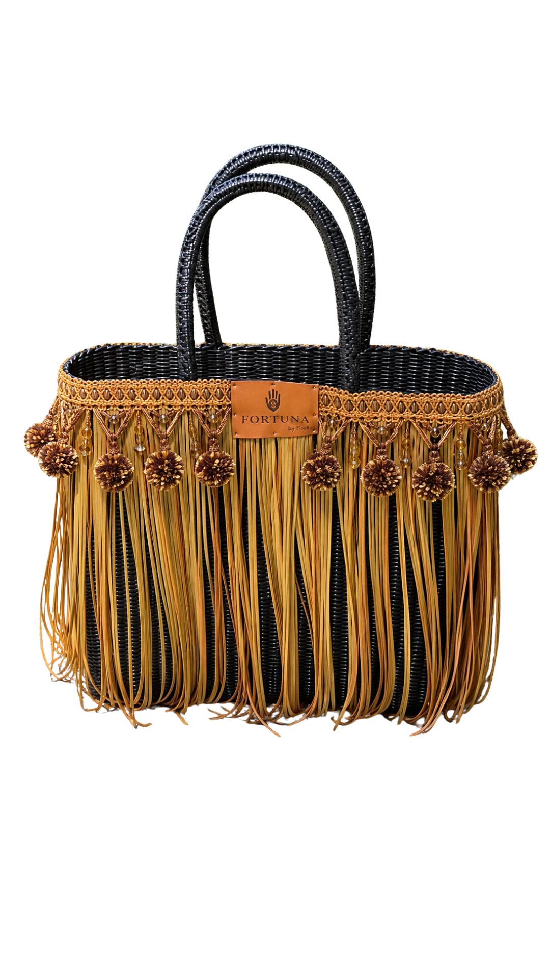 Bolsa  Fringe Negra Flecos Dorados/ Fortuna by Fisella
